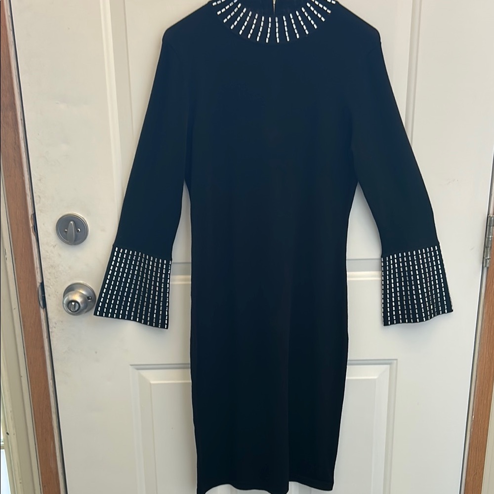 Elegant Black Dress with Embellished Details